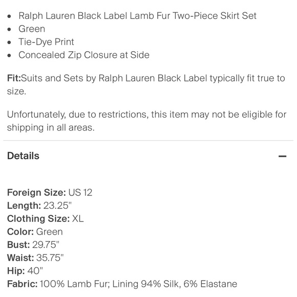 Ralph Lauren black label skirt set - Picture 4 of 4